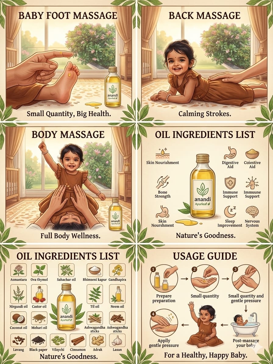 Anandi Ayurleaf Pain Relief Oil 18+ Ayurvedic Ingredients