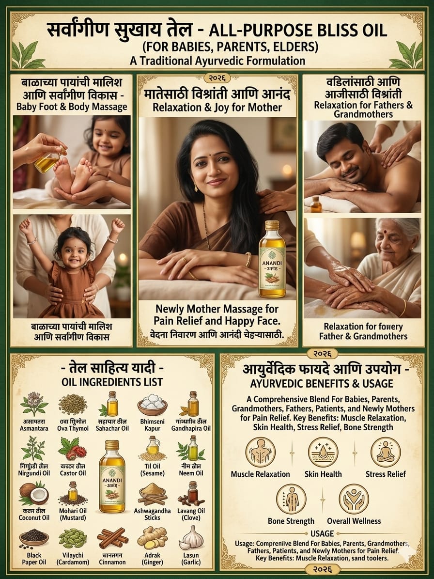 Anandi Ayurleaf Pain Relief Oil 18+ Ayurvedic Ingredients