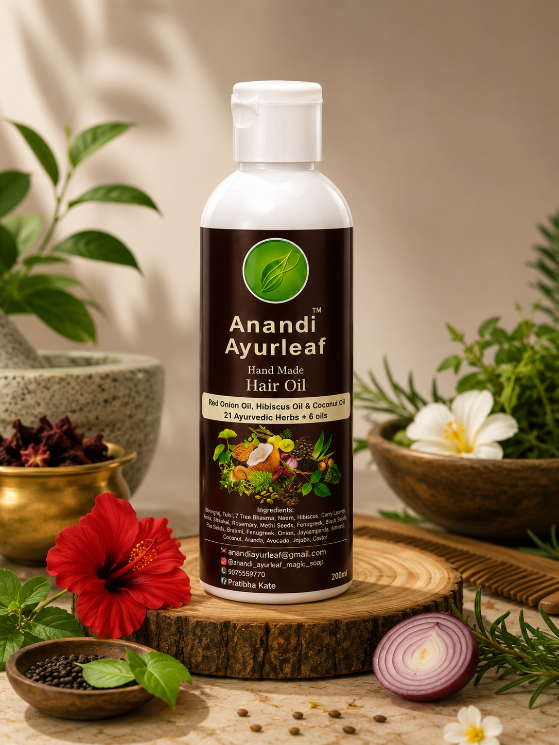 Anandi Ayurleaf 27 jadibuti hair oil 21types hearbs+6oils
