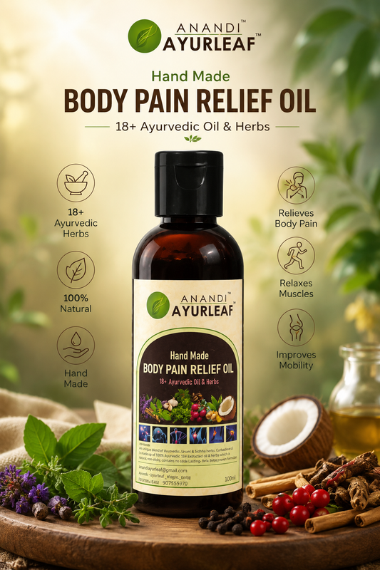 Anandi Ayurleaf Pain Relief Oil 18+ Ayurvedic Ingredients